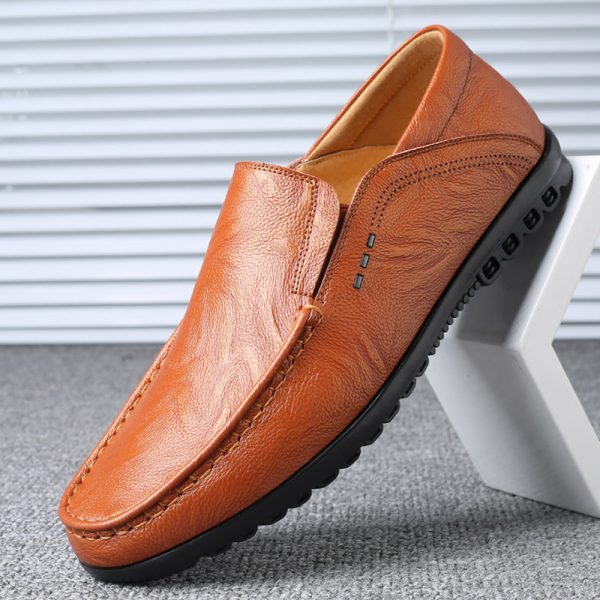 Men Hand Stitching Non-slip Slip On Soft Sole Casual Driving Shoes