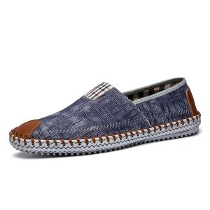 Men Hand Stitching Soft Sole Slip On Casual Shoes