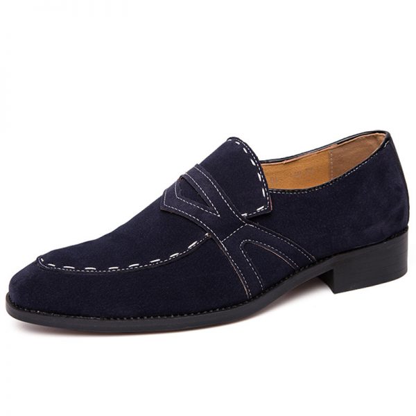 Men Hand Stitching Suede Non Slip Large Size Slip-ons Formal Shoes