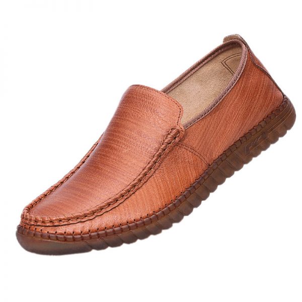 Men Hand Stitching Wearable Rubber Sole Slip On Casual Shoes