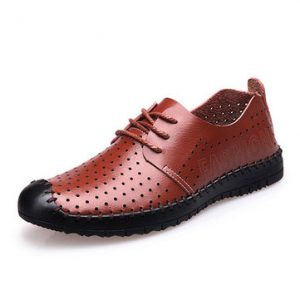 Men Hollow Out Hand Stitching Shoes