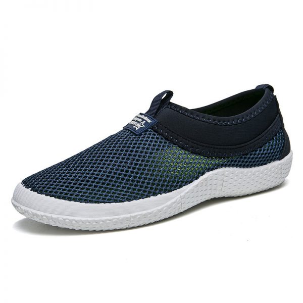 Men Honeycomb Mesh Fabric Breathable Slip On Casual Walking Shoes