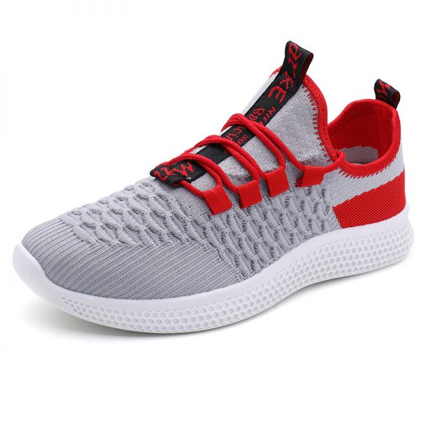 Men Knitted Fabric Breathable Comfy Soft Light Weight Running Shoes