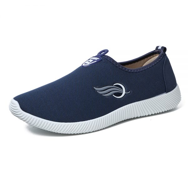 Men Knitted Fabric Breathable Comfy Soft Sole Slip On Casual Walking Shoes