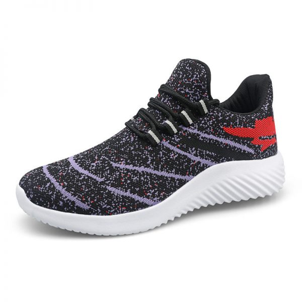 Men Knitted Fabric Breathable Light Weight Sport Casual Running Shoes