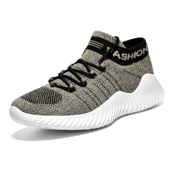 Men Knitted Fabric Breathable Light Weight Sport Running Casual Shoes