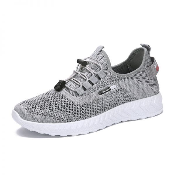 Men Knitted Fabric Breathable Soft Light Weight Sport Running Shoes