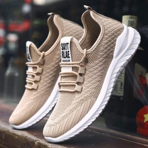 Men Knitted Fabric Breathable Sport Casual Running Shoes