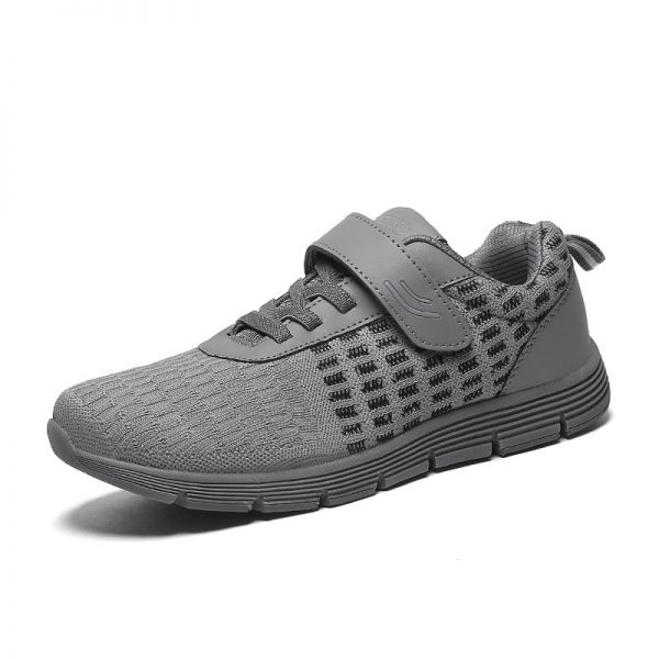 Men Knitted Fabric Brethable Hook Loop Soft Walking Shoes