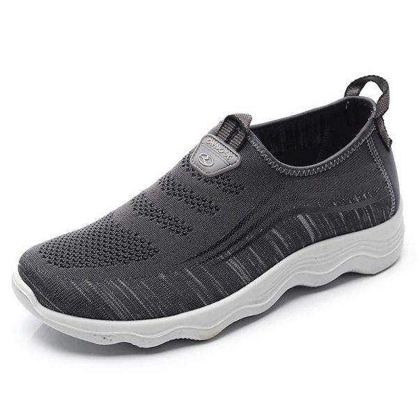 Men Knitted Fabric Elastic Slip On Soft Sole Sport Casual Walking Shoes