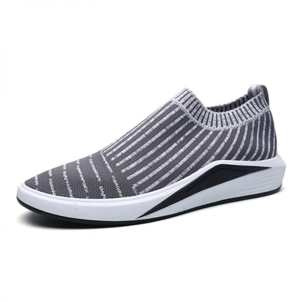 Men Knitted Fabric Slip On Non-slip Casual Walking Shoes