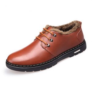 Men Leather British Style Warm Casual Lace Up Boots Oxford Shoes