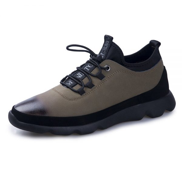 Men Leather Slip Resistant Wear Resistant Soft Sole Casual Shoes