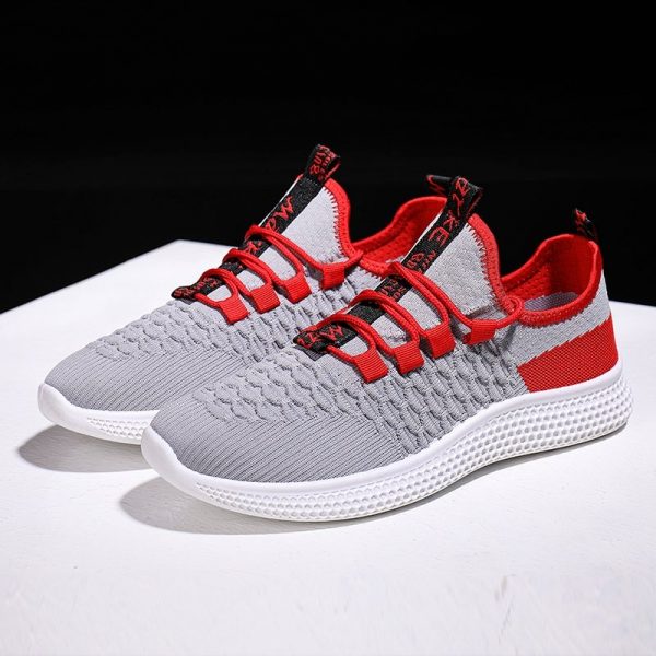 Men Light Weight Breathable Soft Running Shoes Lace Up Sports Casual Shoes