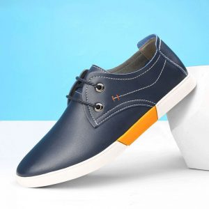 Men Low Top Pure Color Soft Sole Comfy Lace Up Casual Shoes