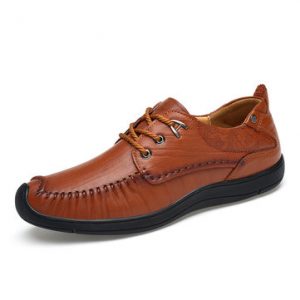 Men Luxury Vintage Carved Cow Leather Lace Up Business Casual Shoes