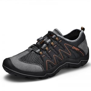 Men Mesh Breathable Outdoor Lace Up Slip Resistant Hiking Shoes