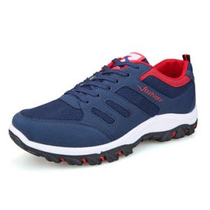 Men Mesh Breathable Stitching Non-Slip Lace Up Running Casual Shoes