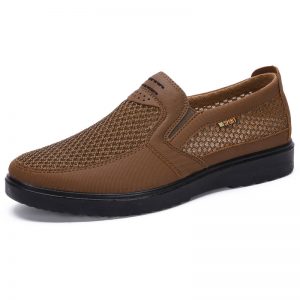 Men Mesh Cloth Splicing Breathable Slip On Casual Shoes