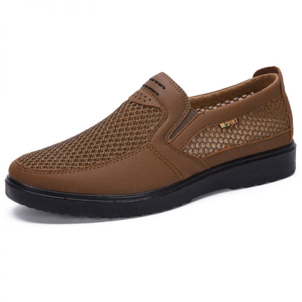 Men Mesh Cloth Splicing Breathable Slip On Casual Shoes