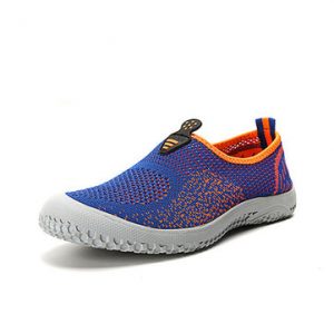 Men Mesh Color Match Breathable Soft Casual Sport Slip On Flat Shoes