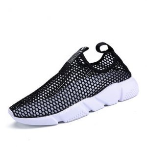 Men Mesh Fabric Breathable Light Slip On Sport Running Casual Shoes