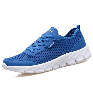 Men Mesh Fabric Breathable Pure Color Running Shoes Casual Sneakers