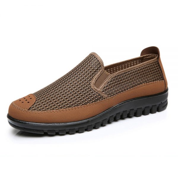 Men Mesh Fabric Breathable Slip On Soft Casual Shoes