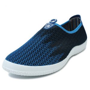 Men Mesh Gradient Blue Black Breathable Slip On Casual Sport Shoes