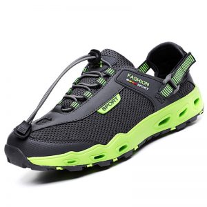 Men Mesh Outdoor Hiking Slip Resistant Lace Up Upstream Water Shoes