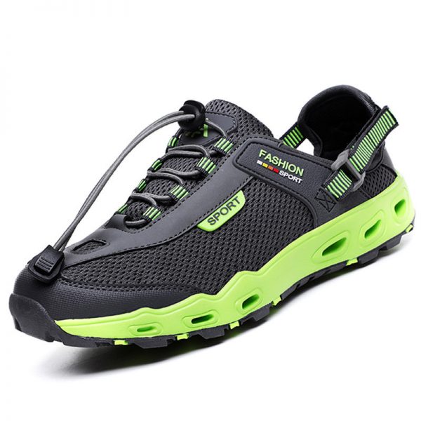 Men Mesh Outdoor Hiking Slip Resistant Lace Up Upstream Water Shoes