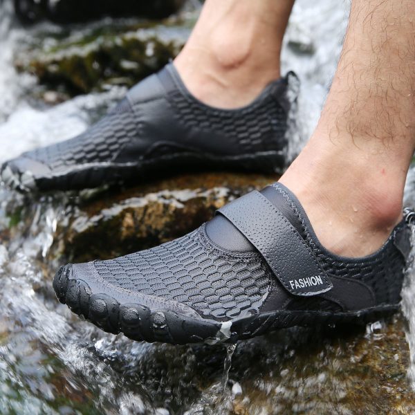 Men Mesh Quick Dry Non-Slip Hook Loop Boating Upstream Water Shoes