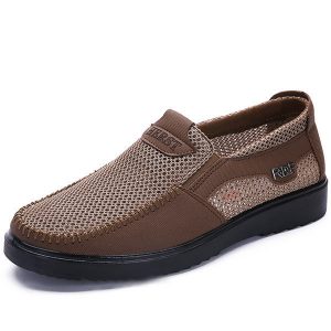 Men Mesh Splicing Comfortable Soft Sole Slip On Casual Shoes