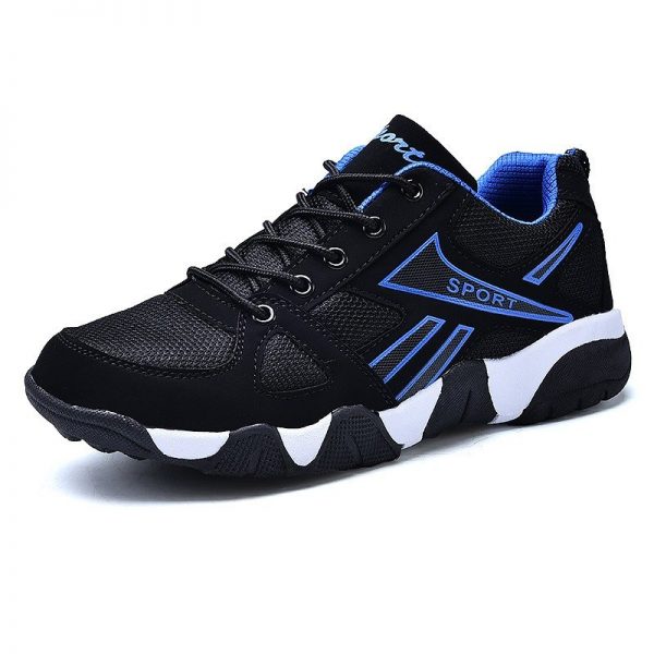 Men Mesh Splicing Comfy Soft Sole Lace Up Sport Running Shoes