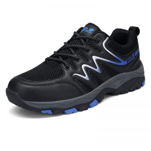 Men Mesh Splicing Outdoor Lace Up Slip Resistant Casual Hiking Shoes