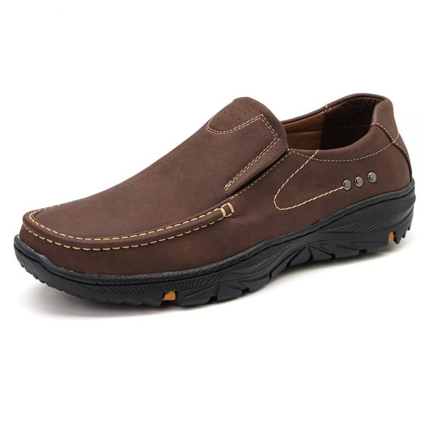 Men Micorfiber Leather Non Slip Slip On Outdoor Casual Shoes