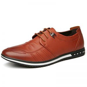 Men Microfiber Leatehr Non Slip Soft Sole Casual Shoes