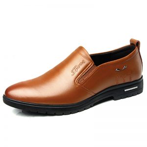 Men Microfiber Leather Comfy Soft Sole Slip On Business Formal Shoes