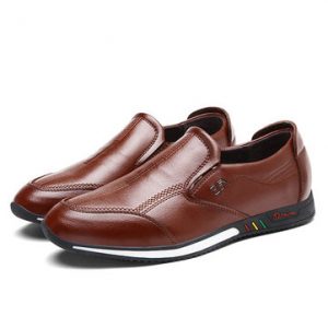 Men Microfiber Leather Flat Casual Shoes