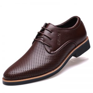 Men Microfiber Leather Hole Breathable Non Slip Casual Formal Shoes