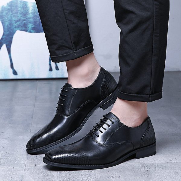 Men Microfiber Leather Hole Breathable Non-slip Casual Formal Shoes