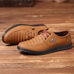 Men Microfiber Leather Lace Up Soft Casual Driving Shoes