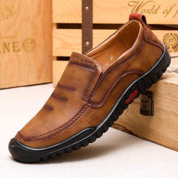 Men Microfiber Leather Non Slip Anti-collision Slip On Casual Shoes