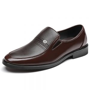 Men Microfiber Leather Non Slip Slip On Business Casual Formal Shoes