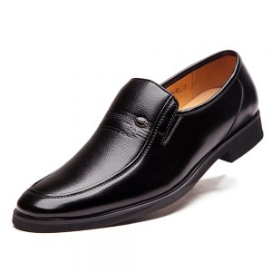 Men Microfiber Leather Non Slip Slip On Business Formal Shoes