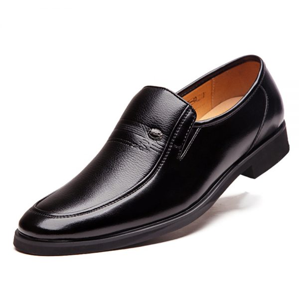 Men Microfiber Leather Non Slip Slip On Business Formal Shoes