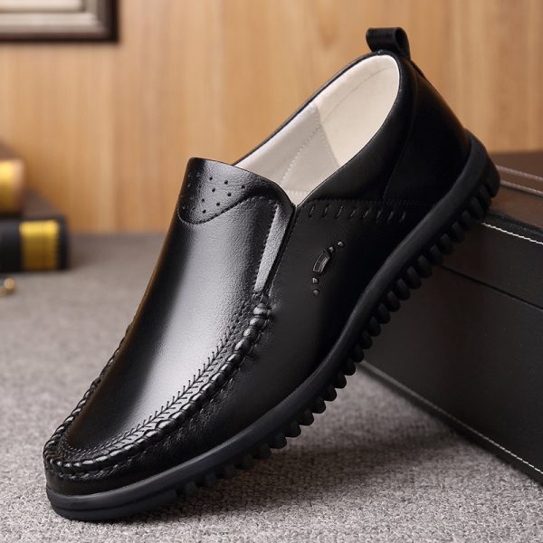 Men Microfiber Leather Non Slip Slip On Casual Driving Shoes