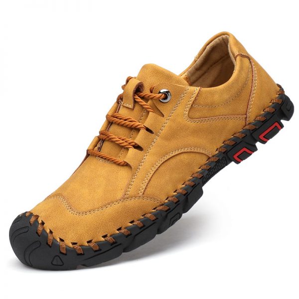 Men Microfiber Leather Outdoor Lace Up Toe Protective Casual Shoes