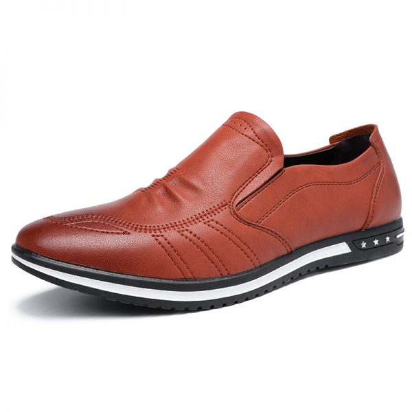 Men Microfiber Leather Slip On Soft Non Slip Casual Shoes