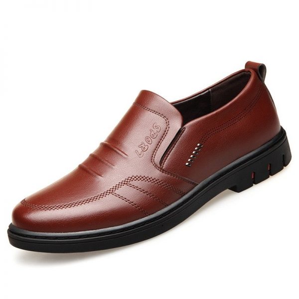 Men Microfiber Leather Slip Resistant Slip On Soft Casual Formal Shoes